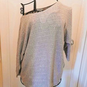 Market & Spruce Reviera Cable Knit Dolman Sweater, XL, Grey via Stitch Fix